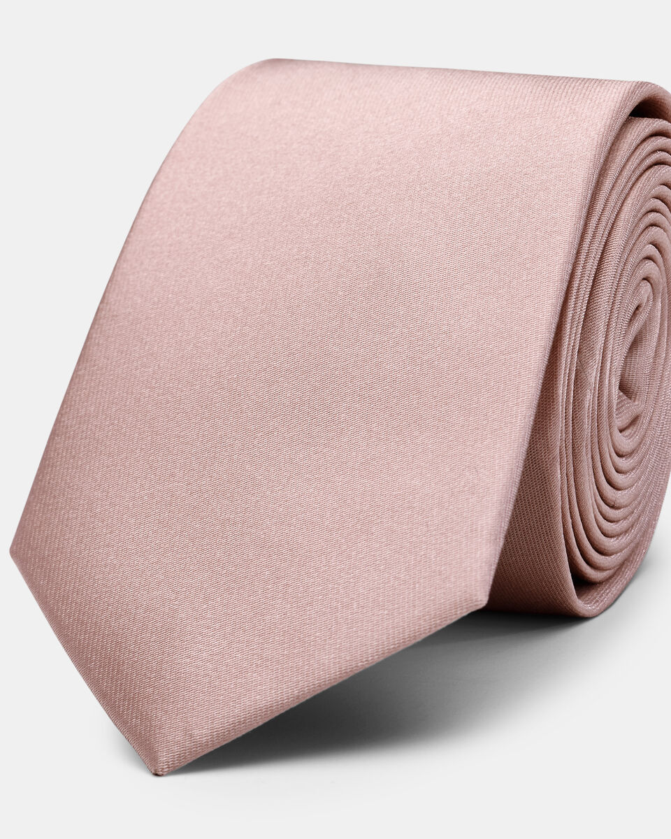 Silk Satin Tie, Dusty Pink, hi-res